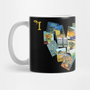 I Love Vincent Van Gogh Paintings Collage Heart Mug